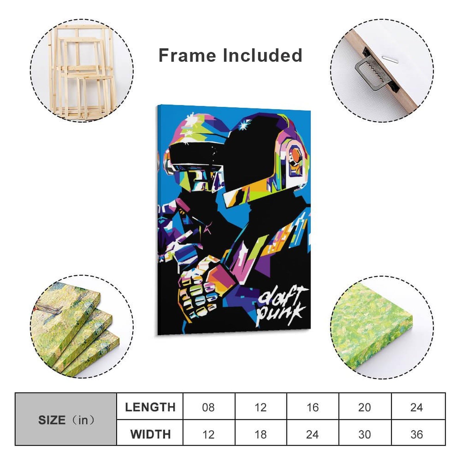 Amazon.co.jp: ダフトパンク絵画ポスター キャンバス プリント 部屋